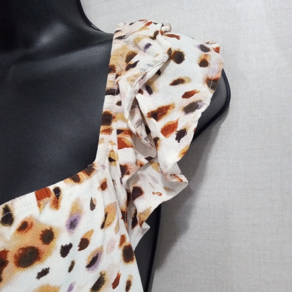 Sofia Vergara Dress XL Maxi Spotted Blousen Style Queen Anne Neckline  Travel - Picture 7 of 14